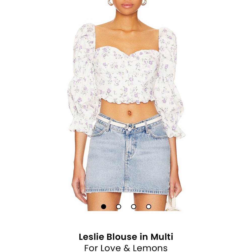 For Love And Lemons Leslie Blouse - White and lilac